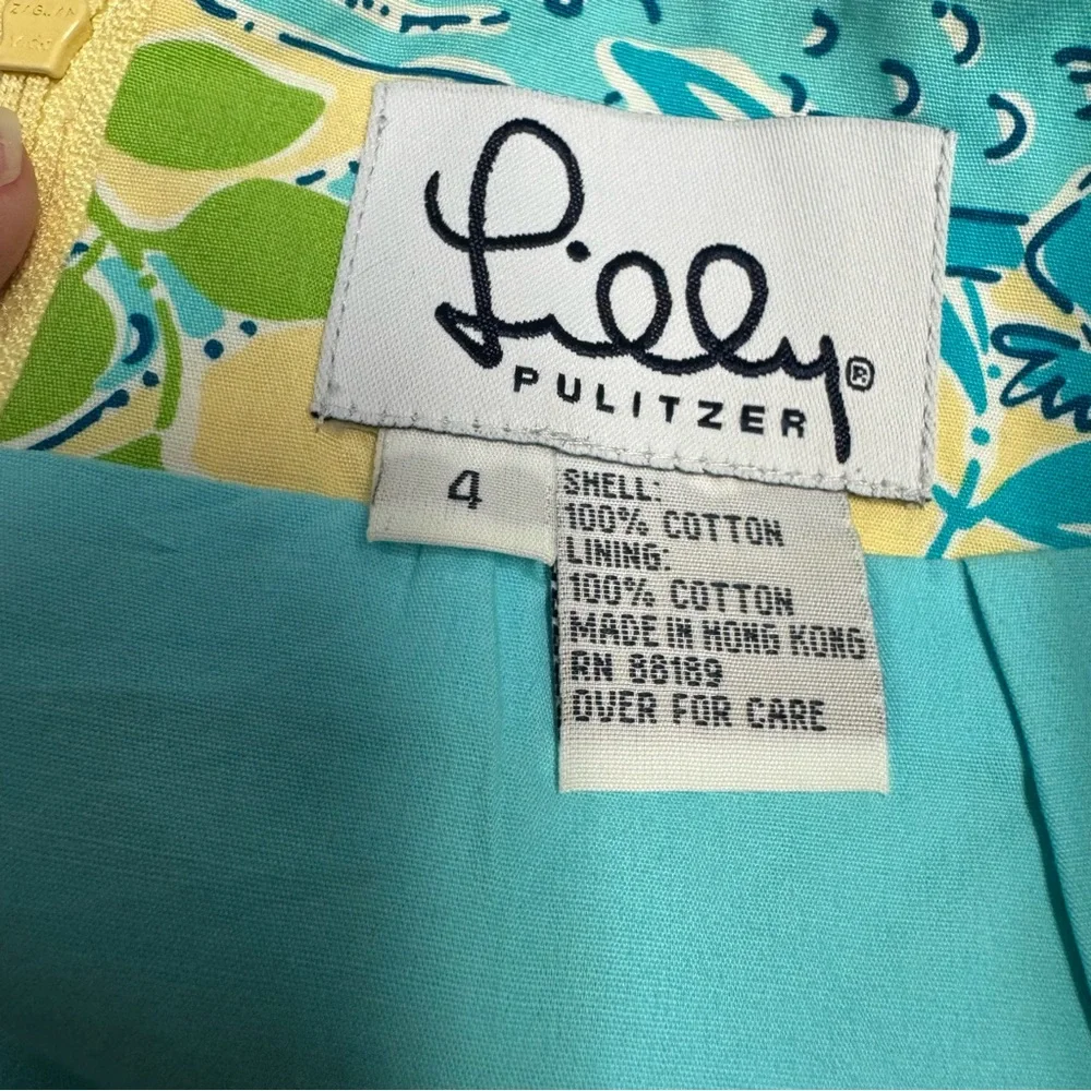 VTG Lilly Pulitzer Mimosa Everglades Alligator Print Skirt Size 4 Blue‎ Yellow